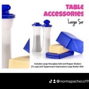 Tupperware Blue and White Table Accessories Set
